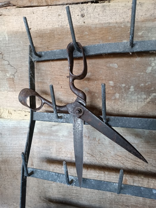 French Brocante - For Sale - 19th Century Dressmaker's or Tailor's ScissorsDescription: <p>Beautiful pair of forged dressmaking scissors with a good patina and they still cut</p>

<p>30cm long</p>
