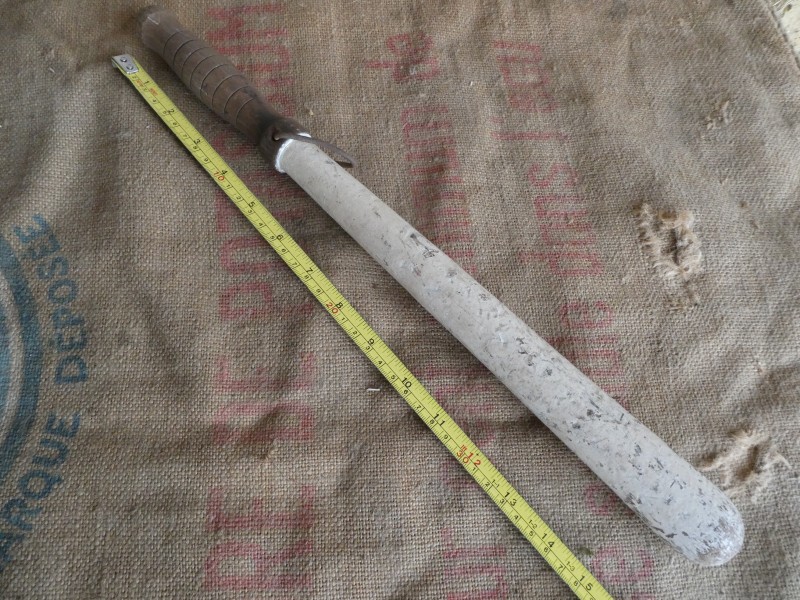 French Brocante - For Sale - Vintage Gendarmarme's Police Traffic Control BatonDescription: <p>As carried by Inspector Clousseau in the Pink Panther series, this is an traditional French Gendarme baton used to direct traffic</p>

<p>Made from wood it has original white paint which has a fabulous worn and chippy look and a plain handle ribbed for grip</p>

<p>A fun conversation piece for a man cave display or curiosity cabinet</p>
