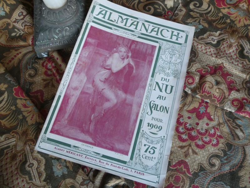 French Brocante - For Sale - Almanach du Nu au Salon 1909Description: <p>We have three of these review booklets dated 1909 featuring articles on the nude in art and sculpture along with artistic Edwardian photographs of nudes</p>

<p>Each one is 24 pages long</p>

<p>After you have added one or more to your basket we will message you for your choice </p>
